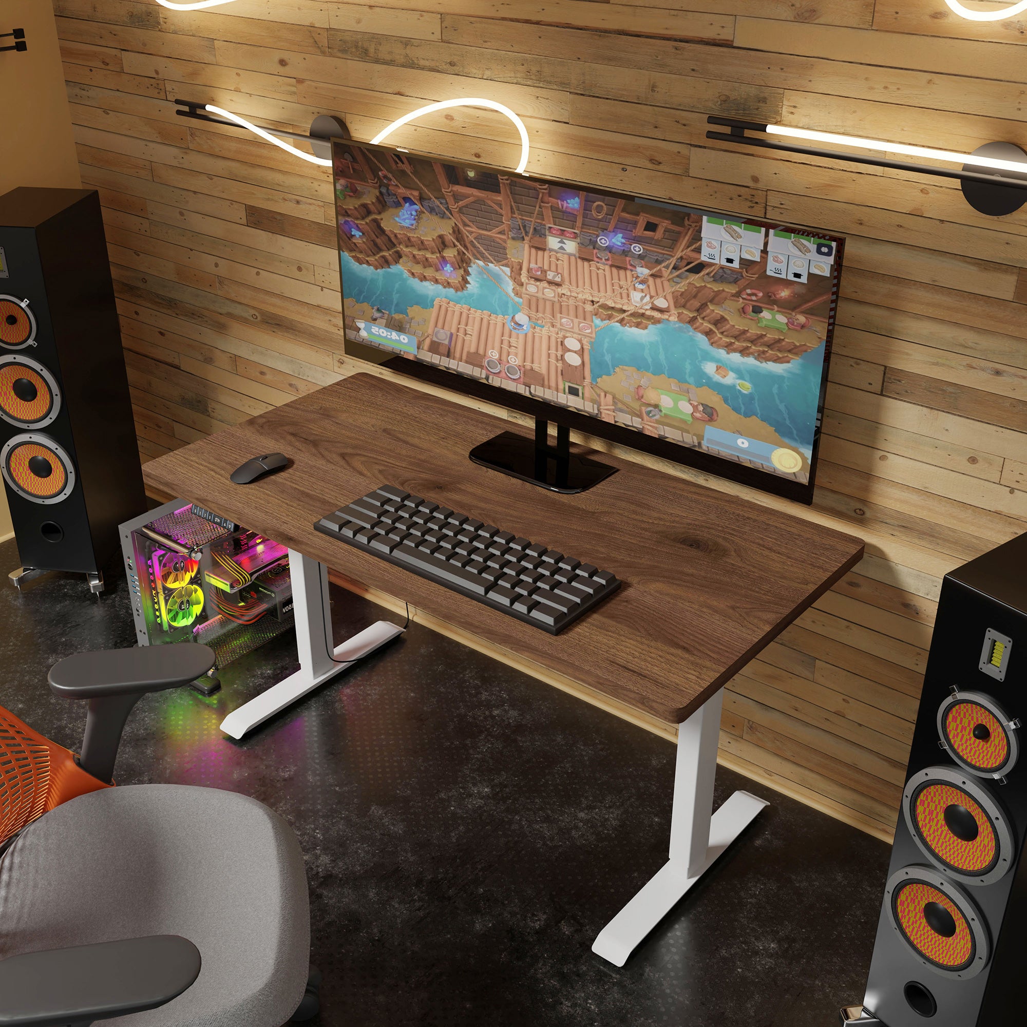 Pelipöytä Walnut säädettävä 140cm