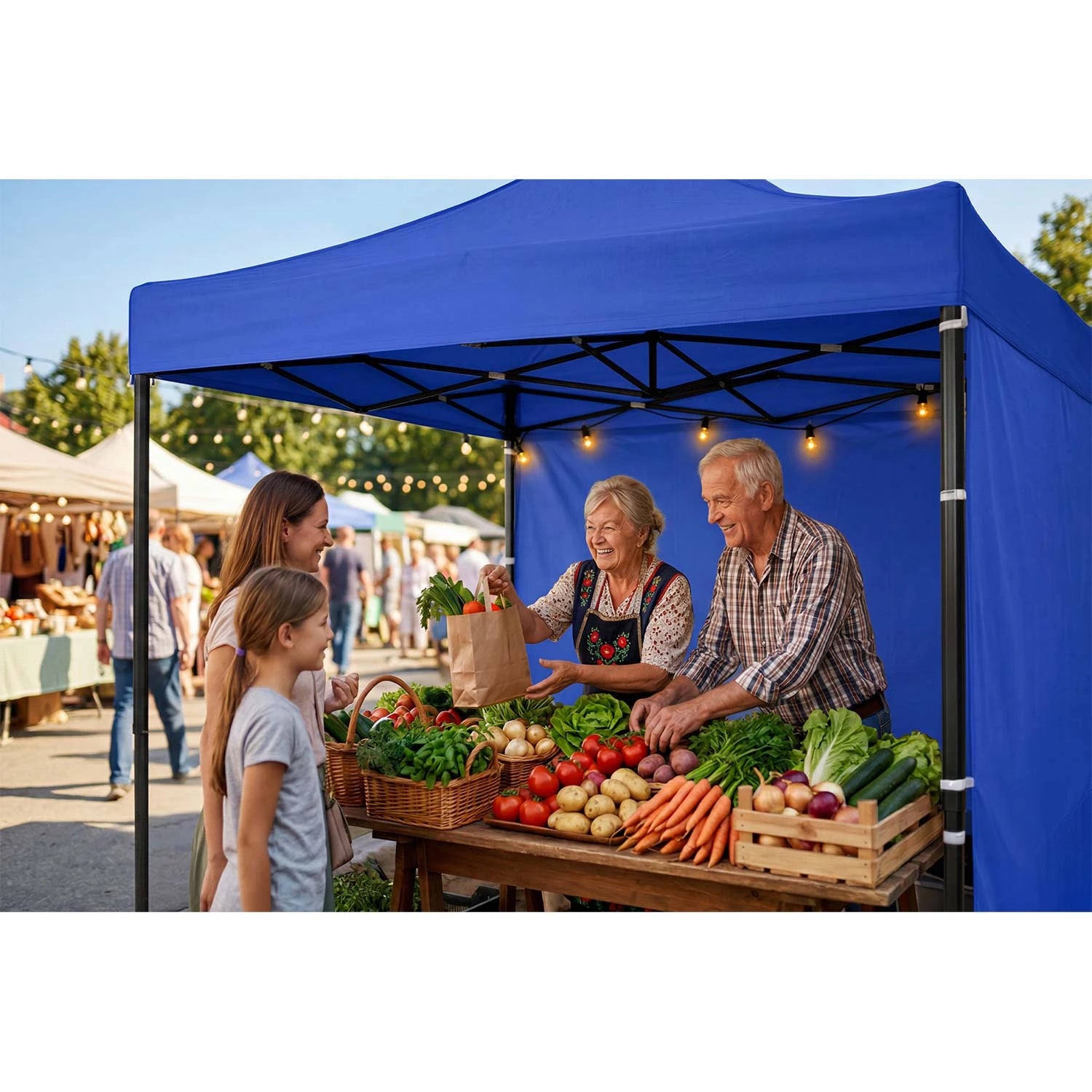 Vedenpitävä tapahtumateltta sininen