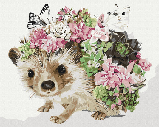 Maalaa numeroin Paint by numbers Spring hedgehog