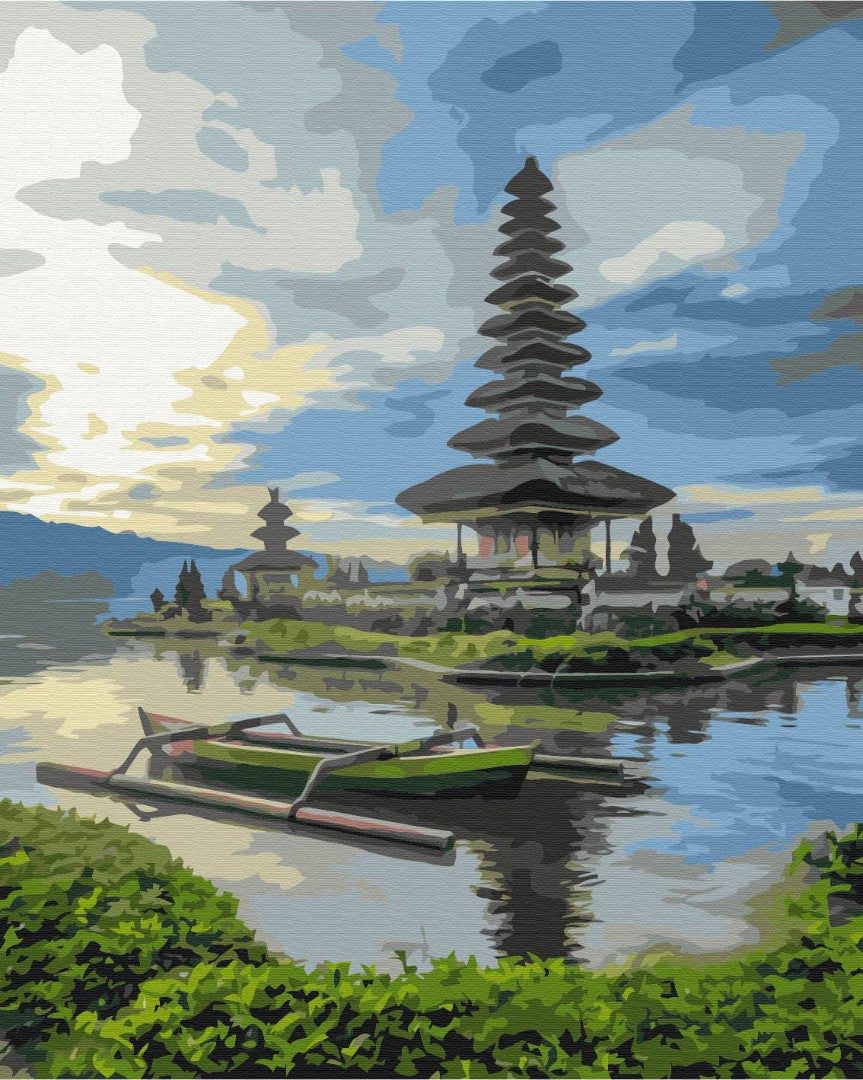 Maalaa numeroin Paint by numbers Oolong Dan Temple. Bali