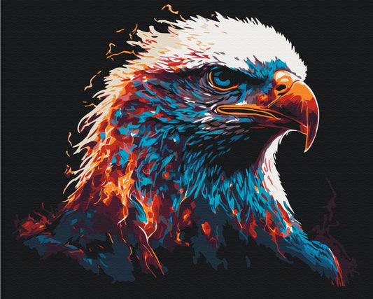 Maalaa numeroin Paint by numbers Flaming eagle