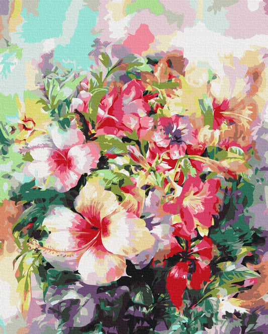 Maalaa numeroin Paint by numbers Fantasy flowers