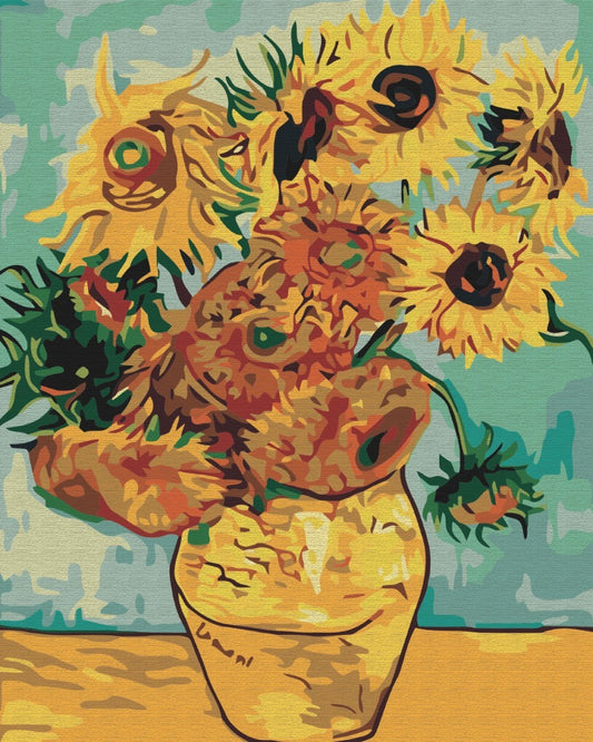 Maalaa numeroin Paint by numbers Sunflowers. Van Gogh