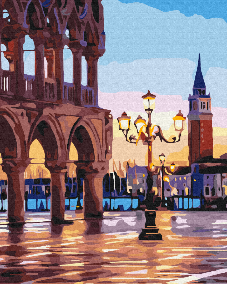 Maalaa numeroin Paint by numbers Evening square of Venice