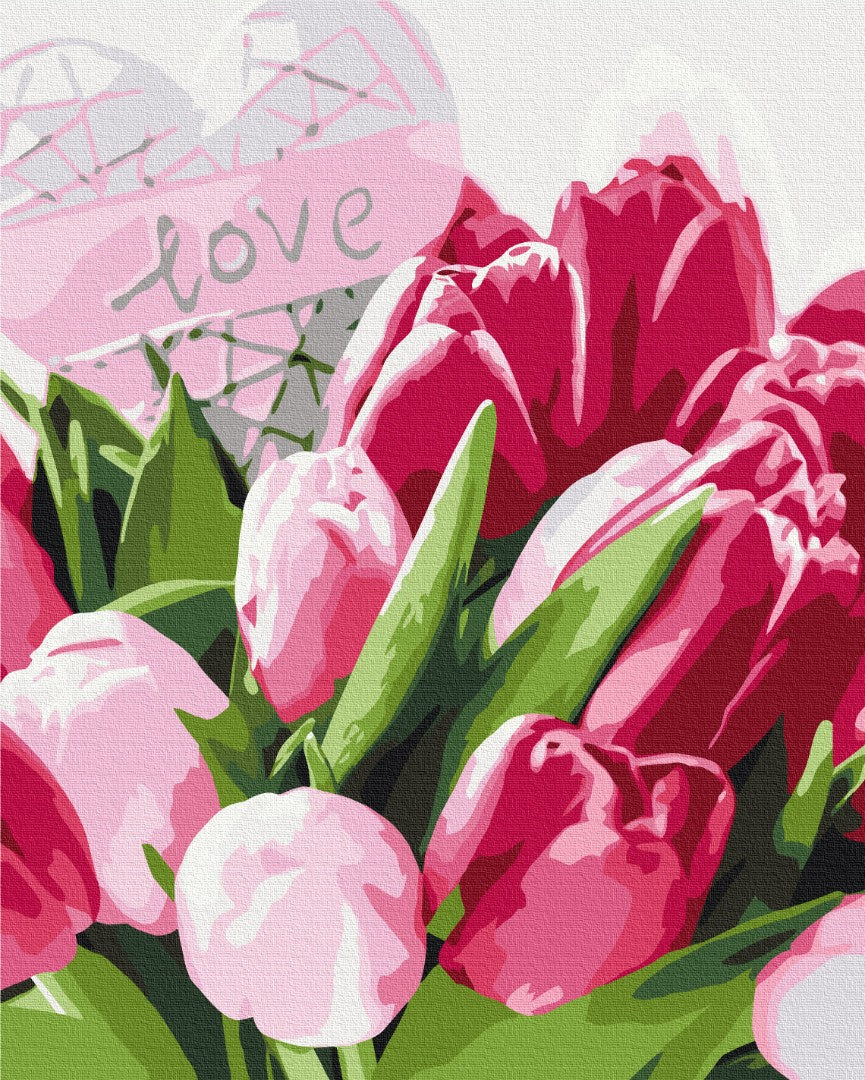 Maalaa numeroin Paint by numbers Tulips with love