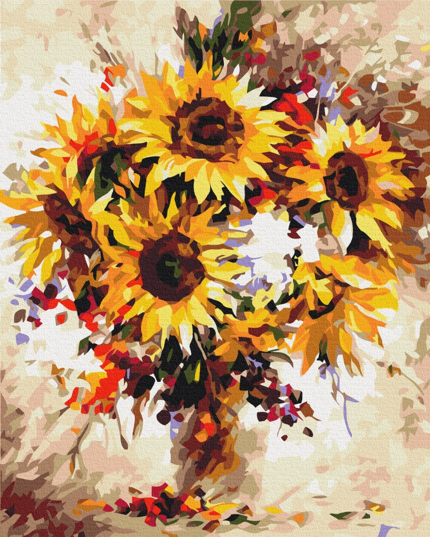 Maalaa numeroin Paint by numbers Still life with sunflowers