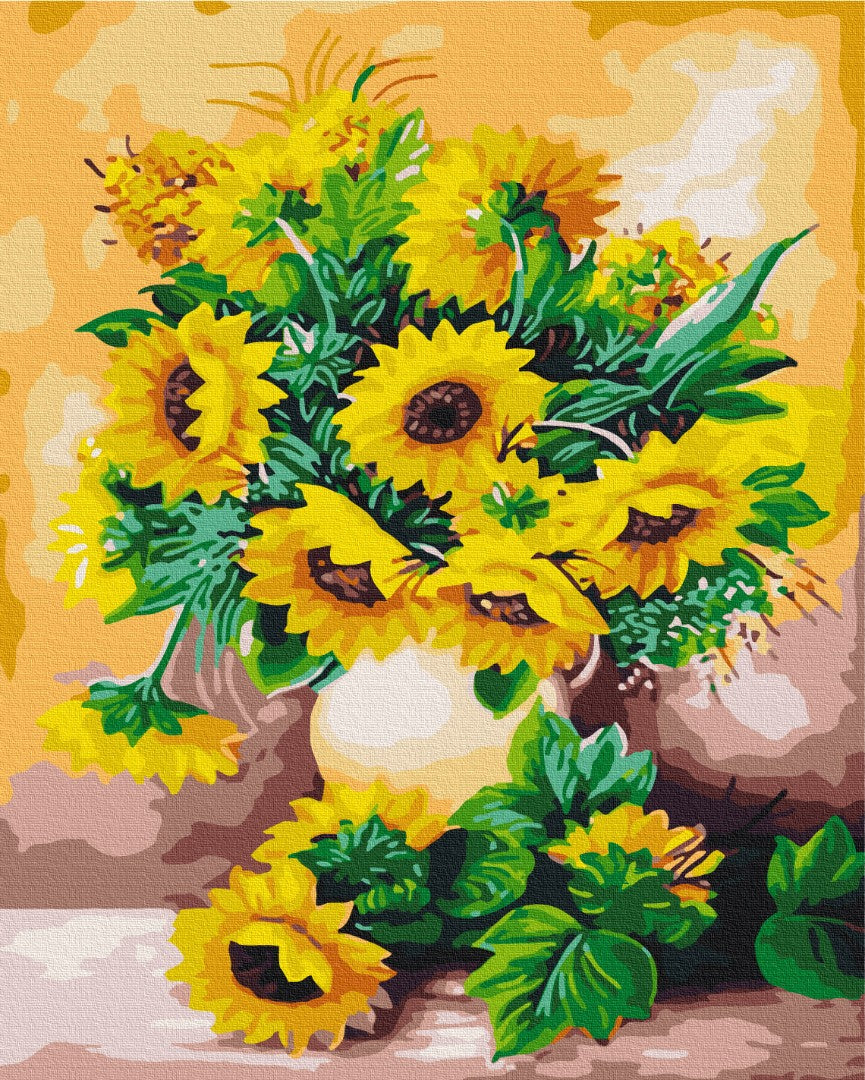 Maalaa numeroin Paint by numbers A bouquet of sunflowers