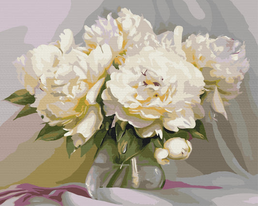 Maalaa numeroin Paint by numbers Exquisite tenderness of peonies