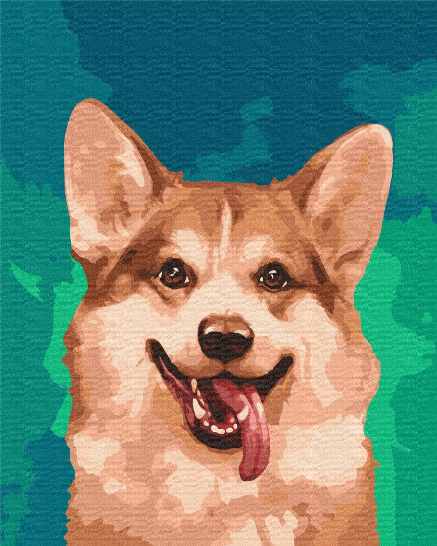 Maalaa numeroin Paint by numbers Corgis in paints