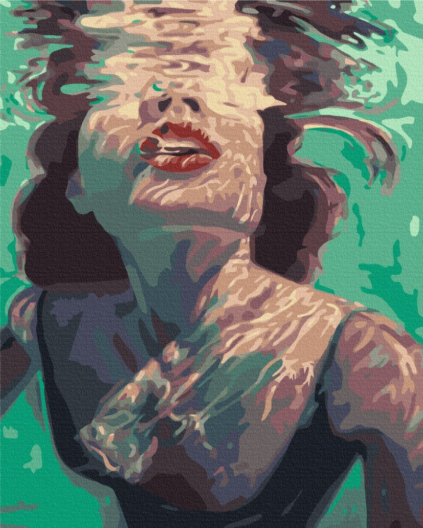 Maalaa numeroin Paint by numbers Girl underwater