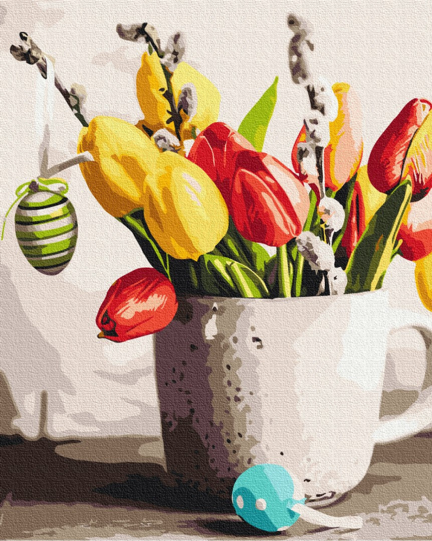 Maalaa numeroin Paint by numbers Easter bouquet