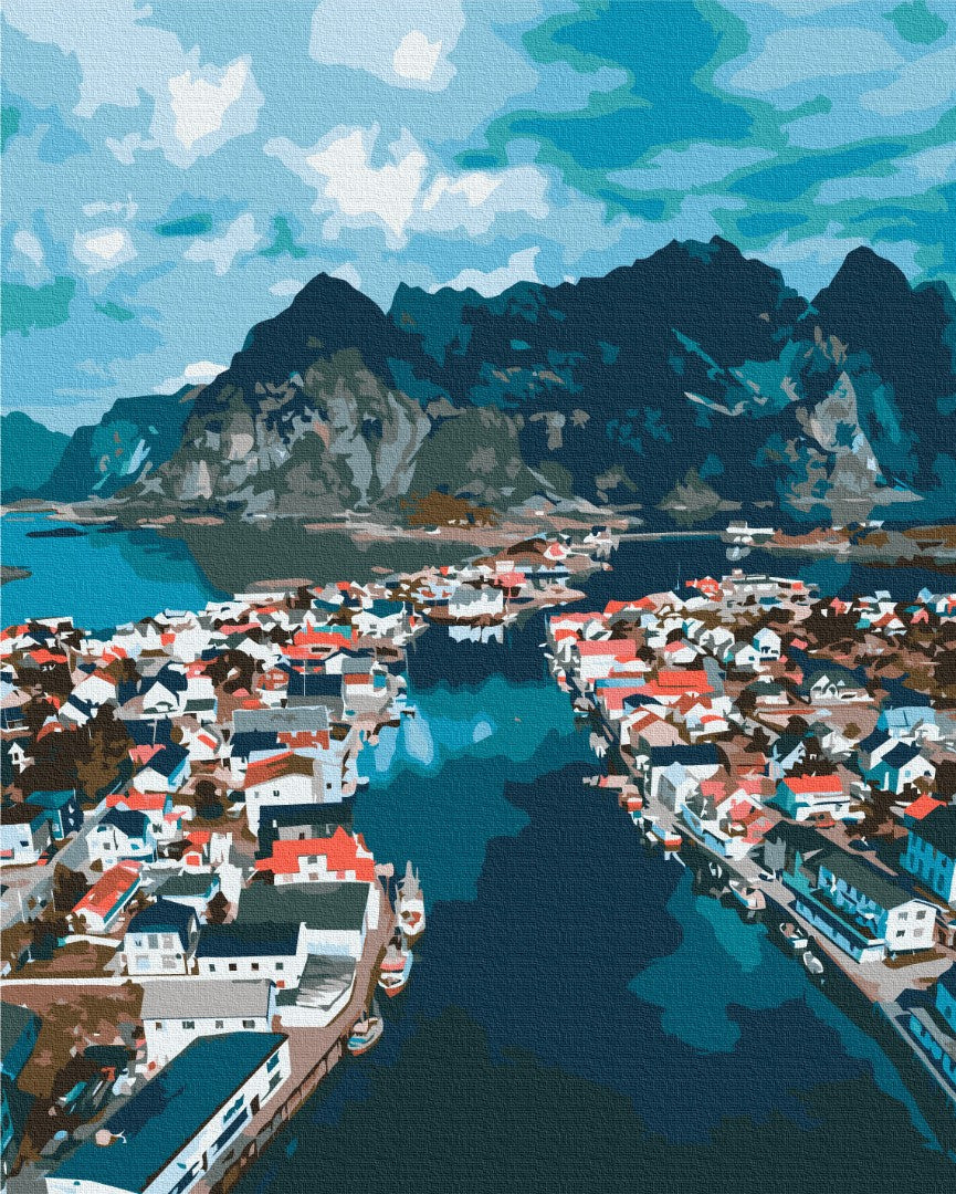 Maalaa numeroin Paint by numbers Norwegian fjords