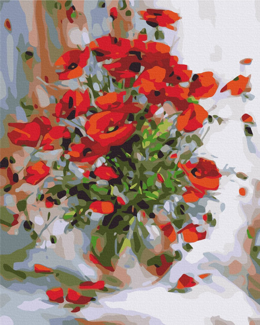 Maalaa numeroin Paint by numbers Oil poppies