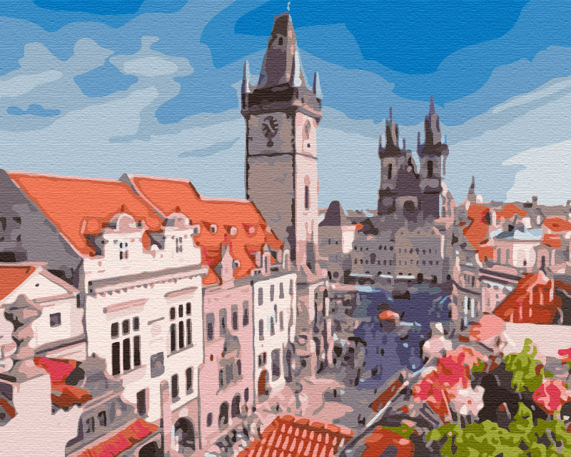 Maalaa numeroin Paint by numbers View of Prague