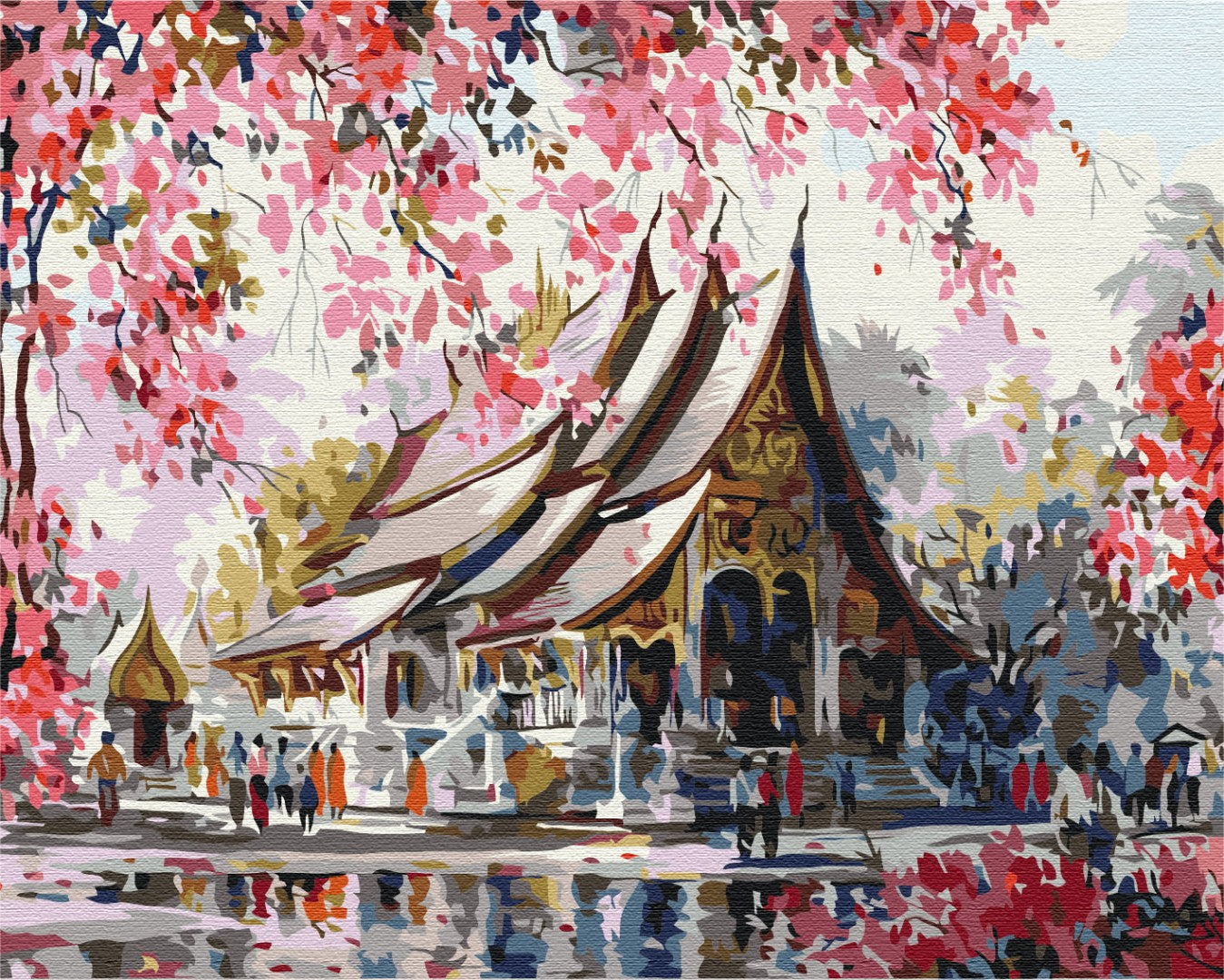 Maalaa numeroin Paint by numbers Thai temple