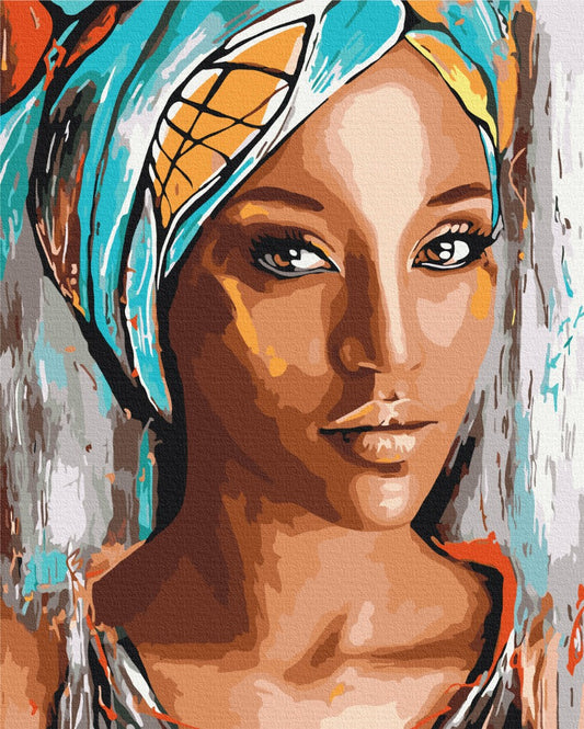 Maalaa numeroin Paint by numbers Portrait of an African woman