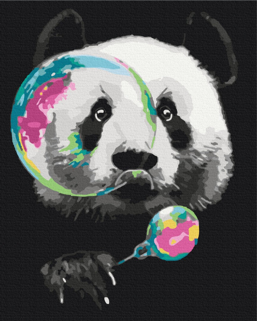 Maalaa numeroin Paint by numbers Panda with a bubble