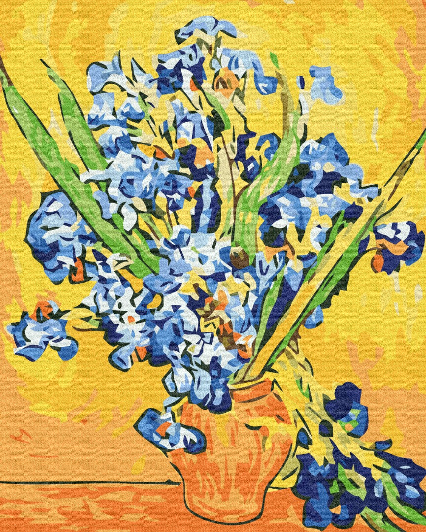 Maalaa numeroin Paint by numbers Irises in a vase. Vincent van Gogh