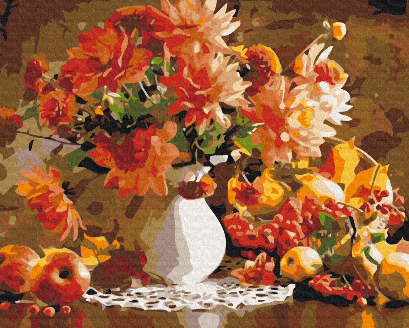 Maalaa numeroin Paint by numbers Still life of autumn