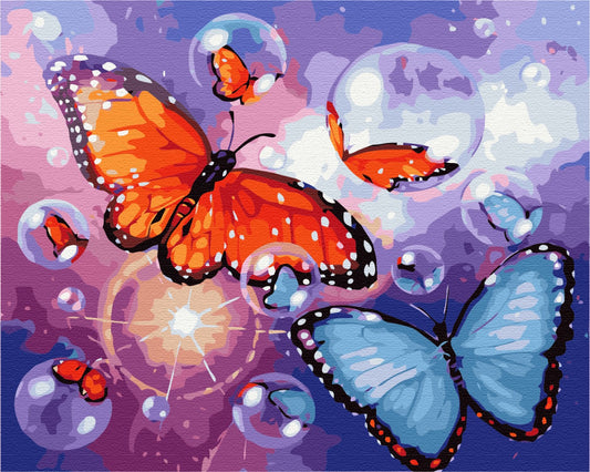 Maalaa numeroin Paint by numbers Soap butterflies