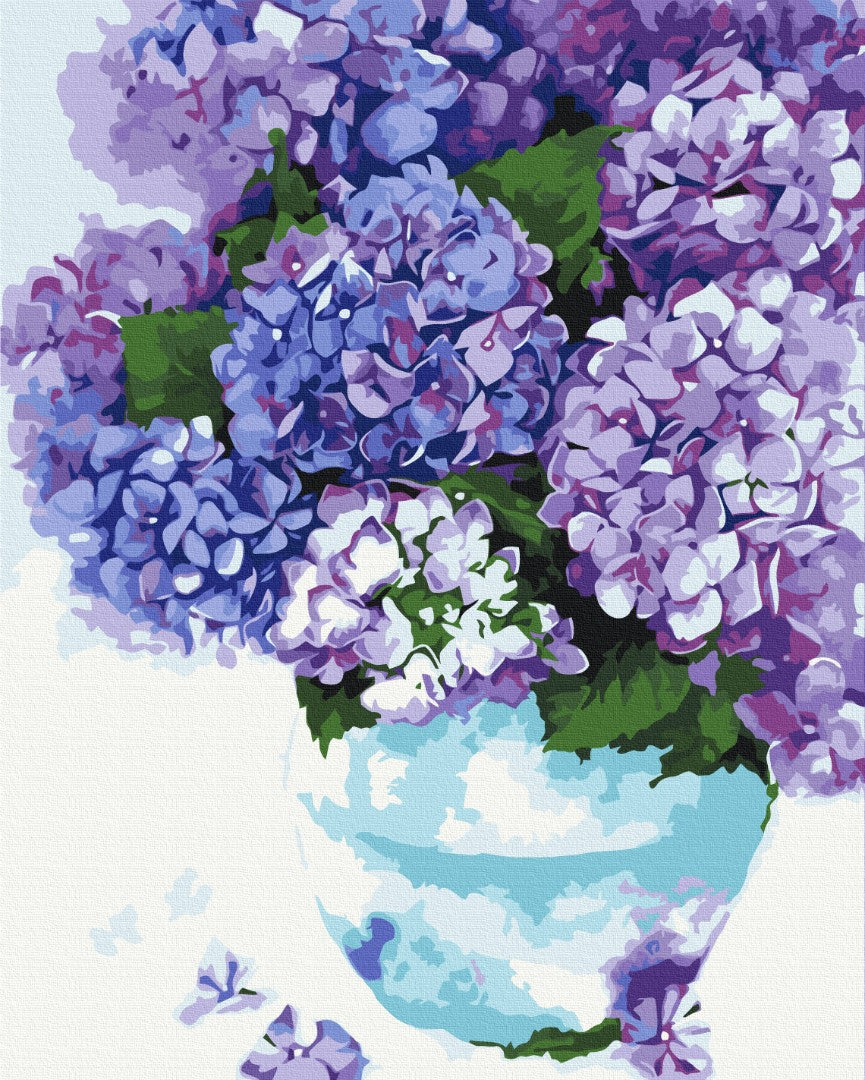 Maalaa numeroin Paint by numbers Hydrangea in a heavenly pot