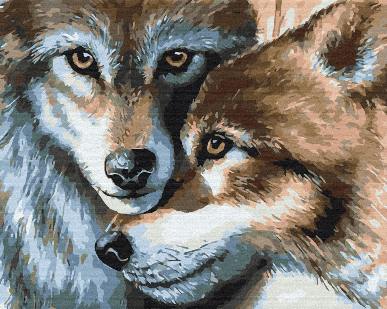 Maalaa numeroin Paint by numbers Wolf couple