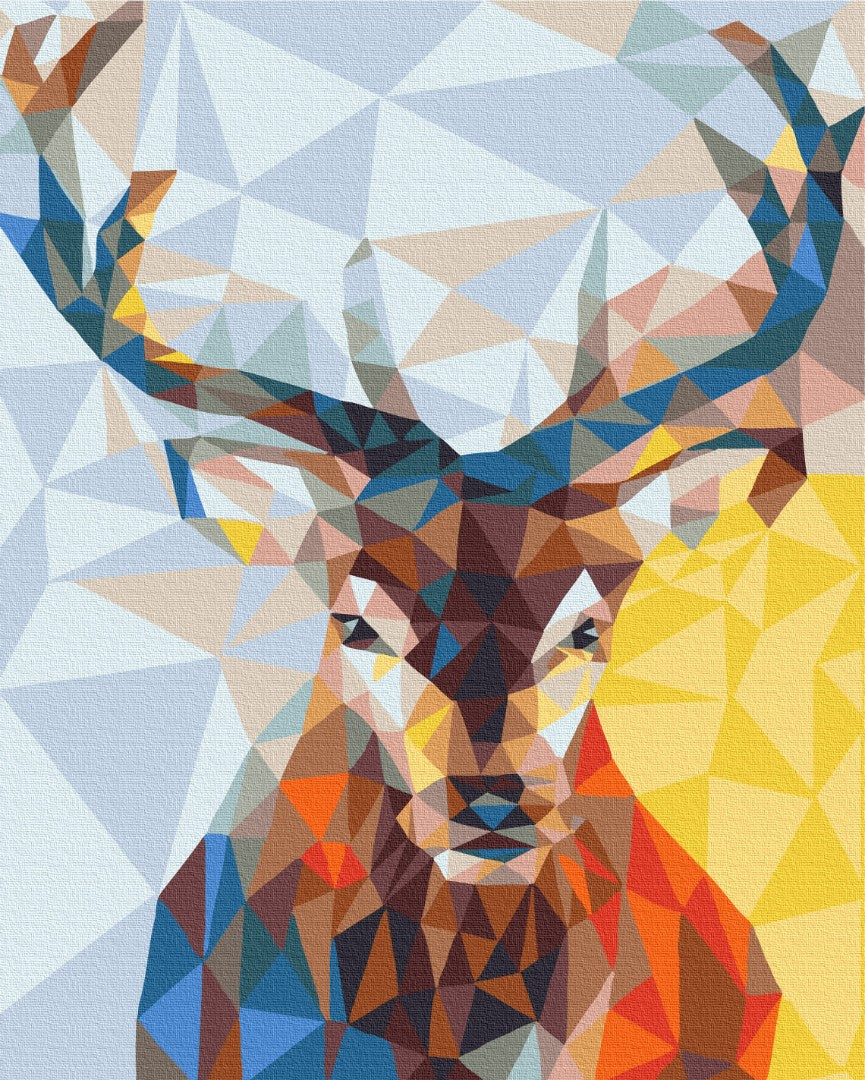 Maalaa numeroin Paint by numbers Deer in a kaleidoscope