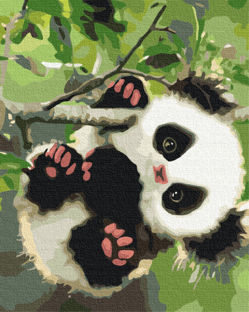 Maalaa numeroin Paint by numbers Playful panda