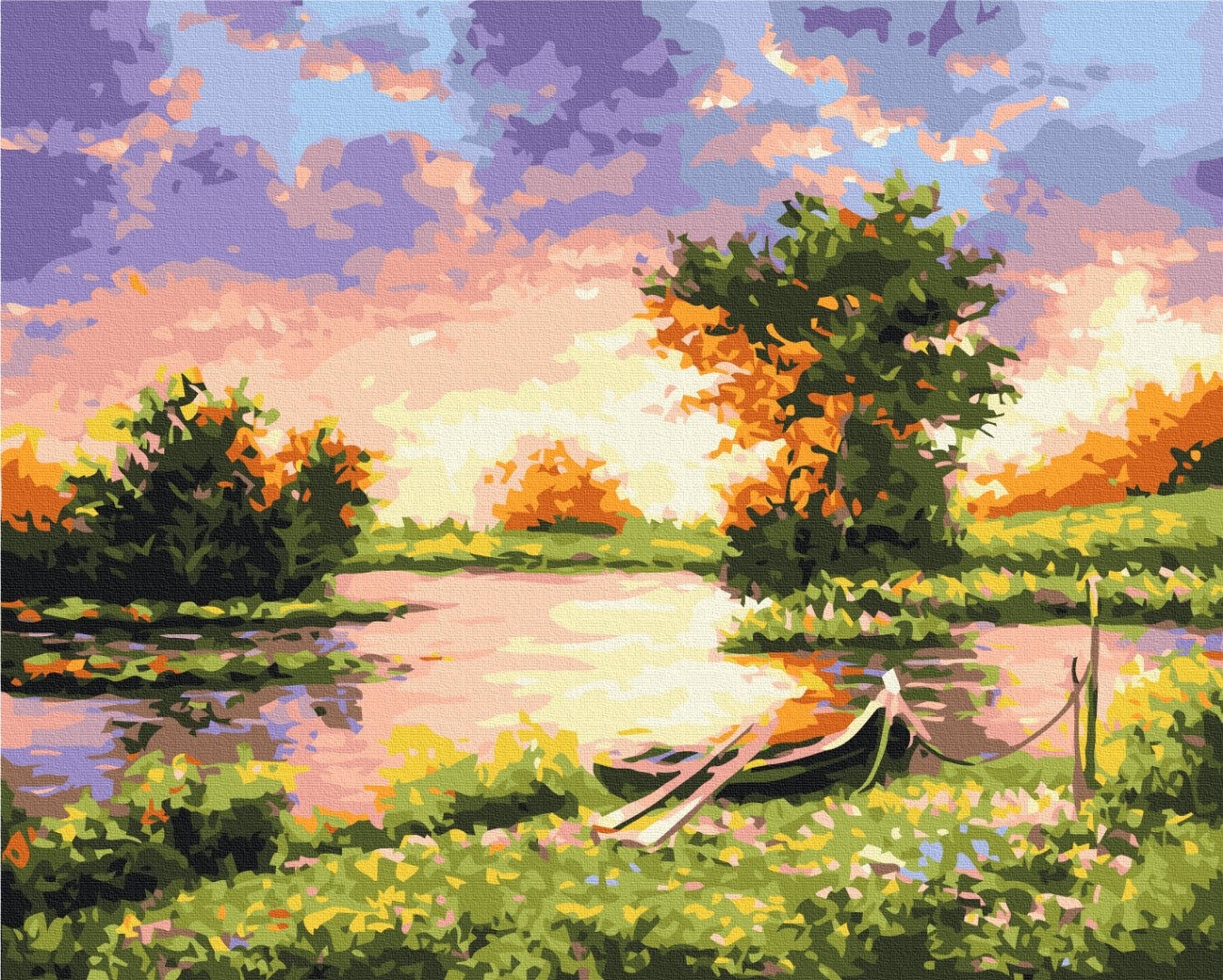 Maalaa numeroin Paint by numbers Sunset on the lake