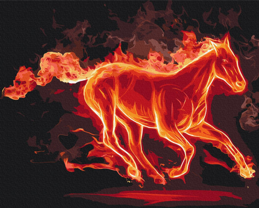 Maalaa numeroin Paint by numbers Fire horse