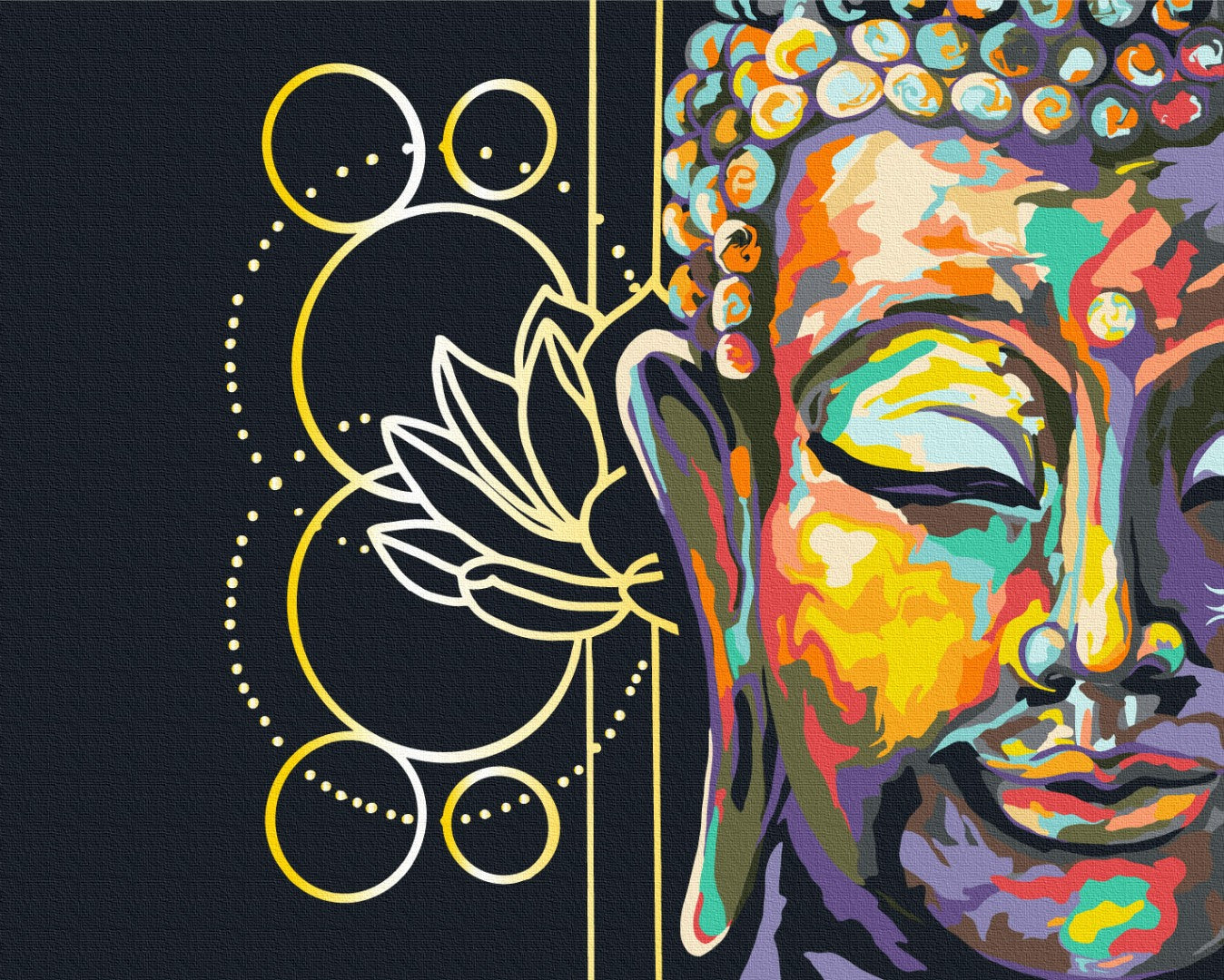 Maalaa numeroin Paint by numbers Buddha symbolism