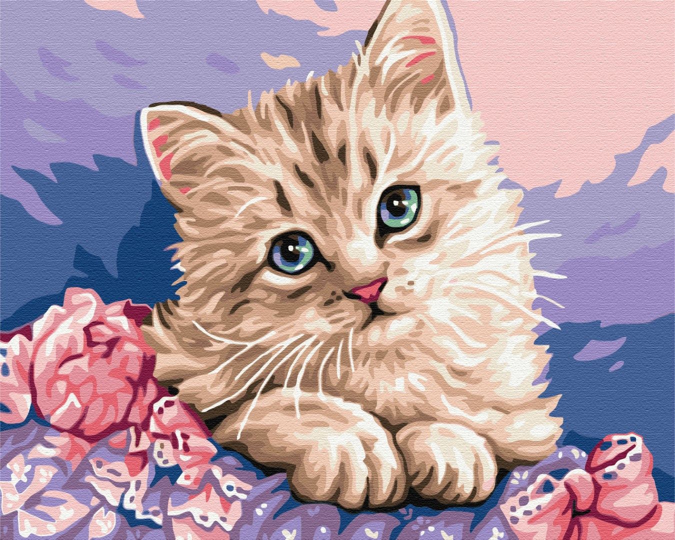 Maalaa numeroin Paint by numbers Blue-eyed kitten