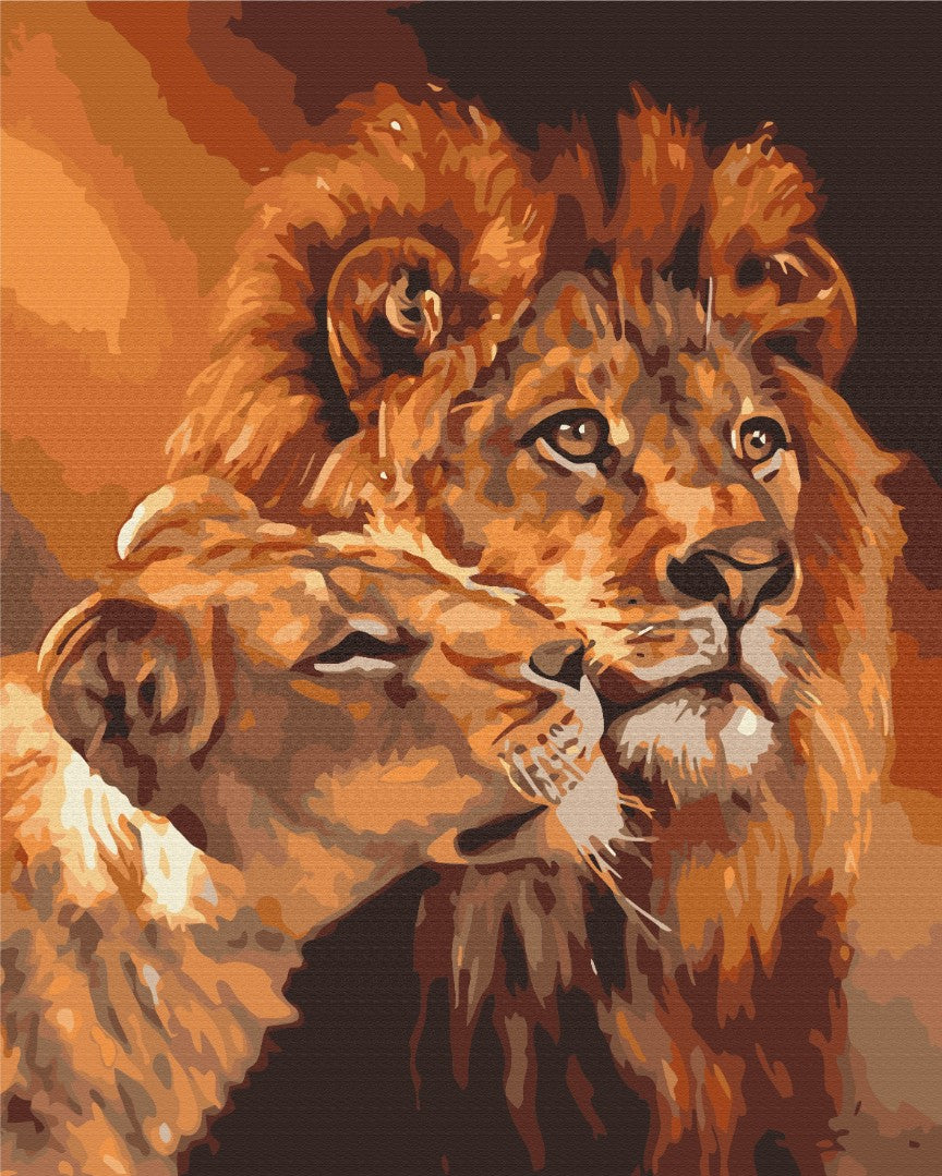 Maalaa numeroin Paint by numbers Lion love