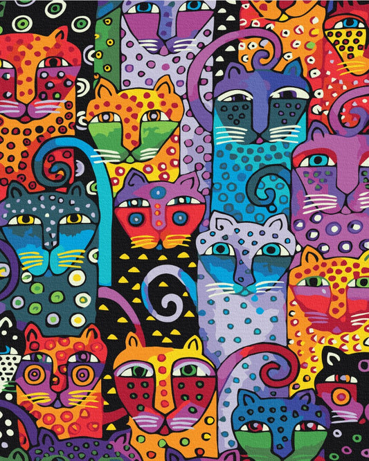 Maalaa numeroin Paint by numbers Colored cats