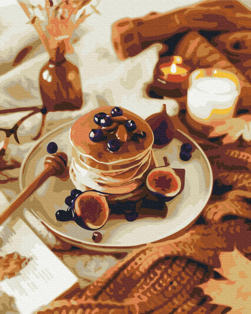 Maalaa numeroin Paint by numbers Autumn pancakes