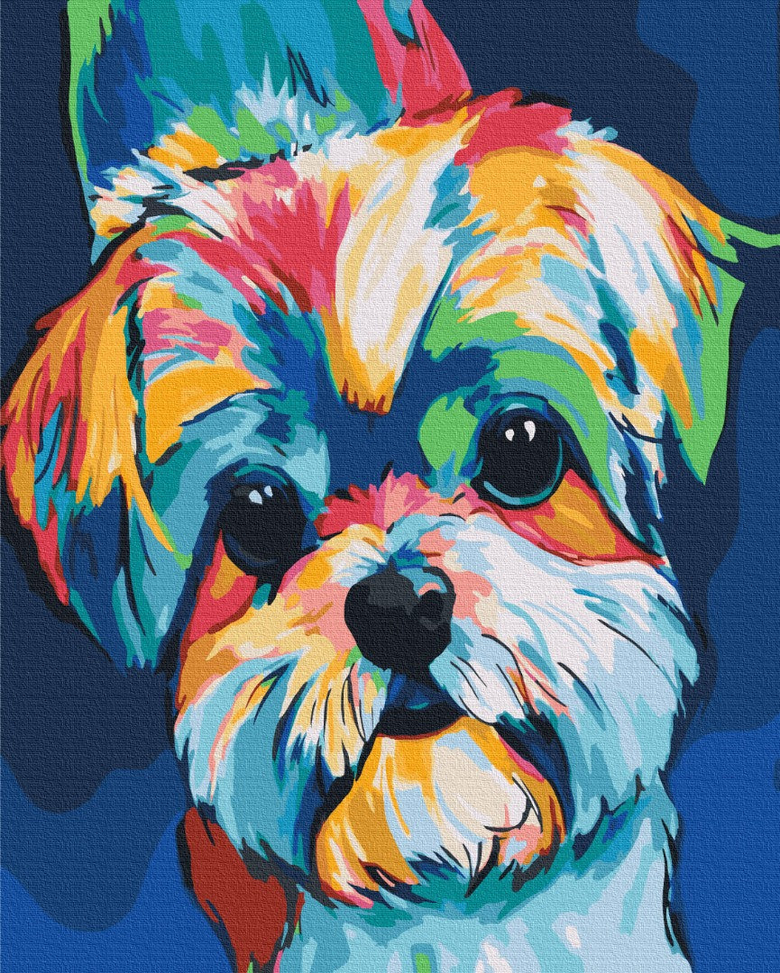 Maalaa numeroin Paint by numbers Bright dog