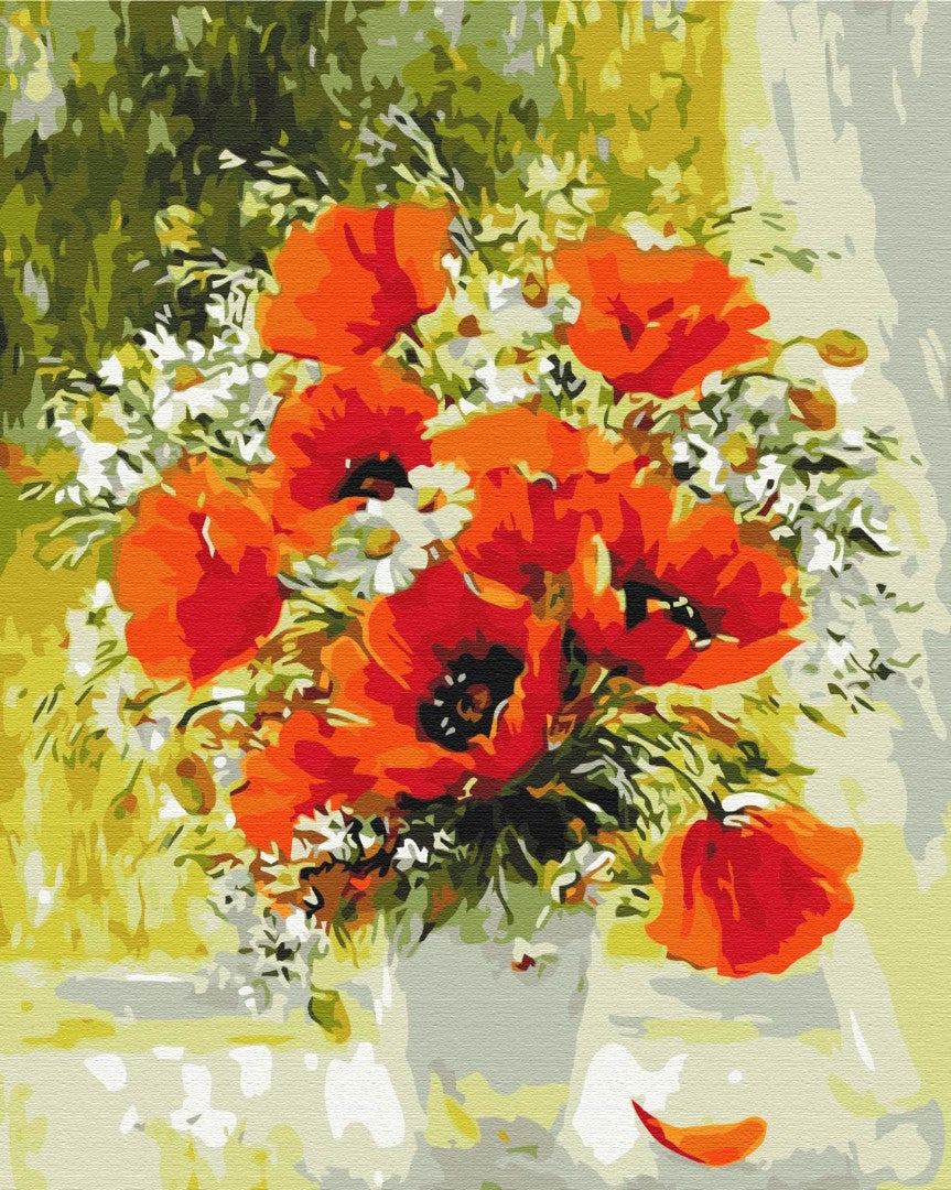 Maalaa numeroin Paint by numbers Field bouquet painted in oil