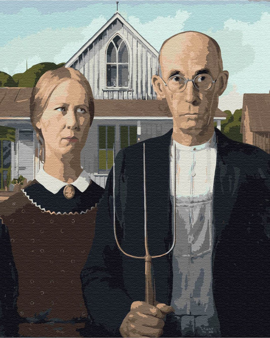 Maalaa numeroin Paint by numbers "American Gothic", Grant Wood