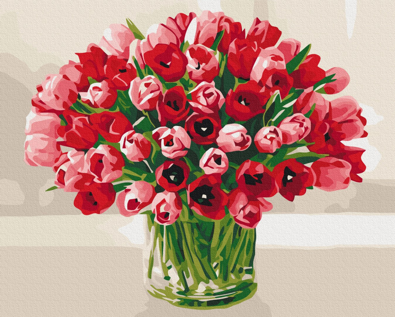 Maalaa numeroin Paint by numbers Bouquet of tulips for your beloved