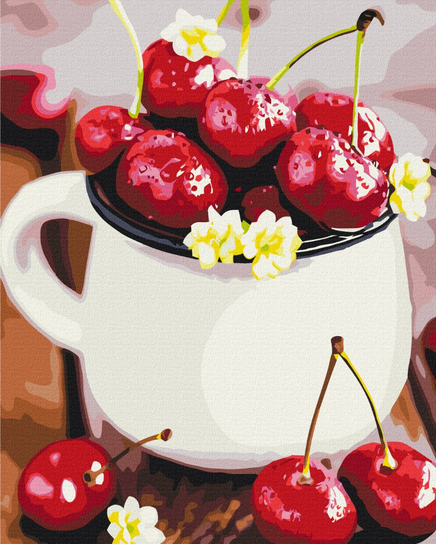 Maalaa numeroin Paint by numbers Ripe cherries