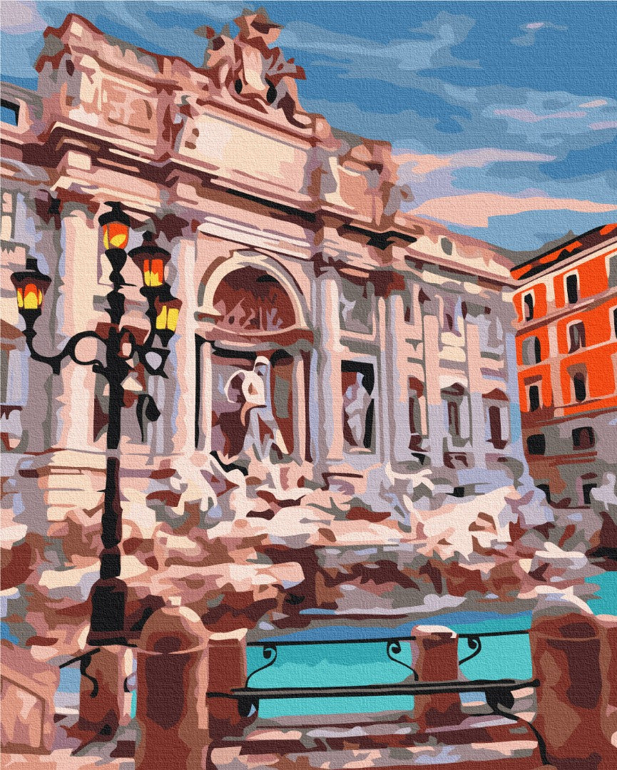 Maalaa numeroin Paint by numbers The Trevi Fountain Rome