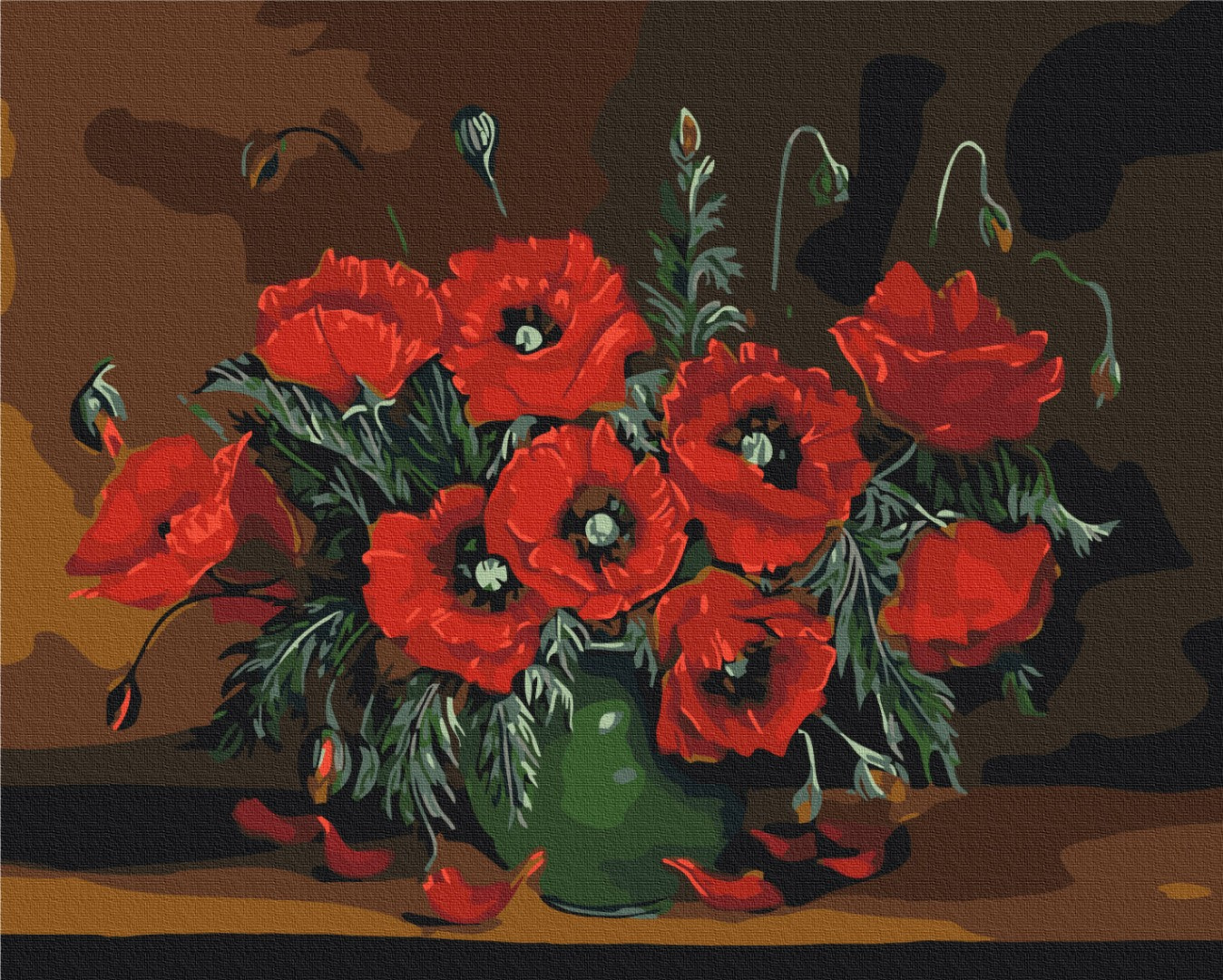 Maalaa numeroin Paint by numbers Still life with poppies