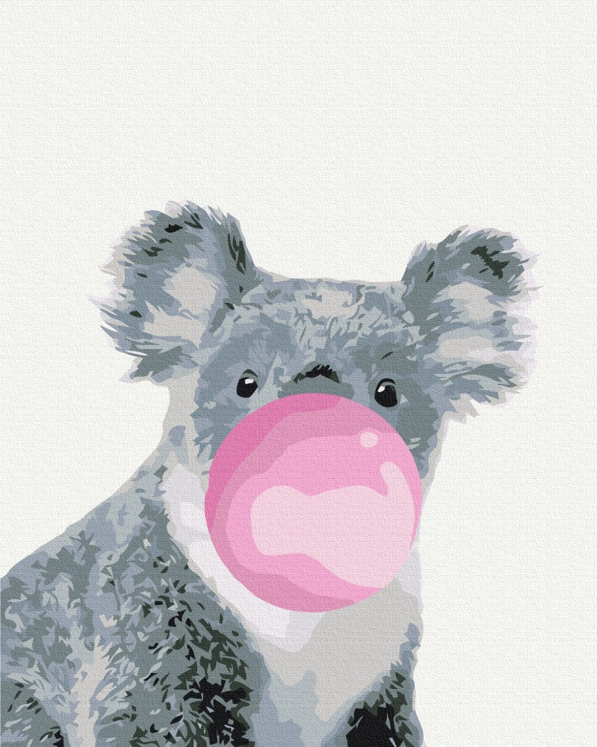 Maalaa numeroin Paint by numbers Koala with bubble gum