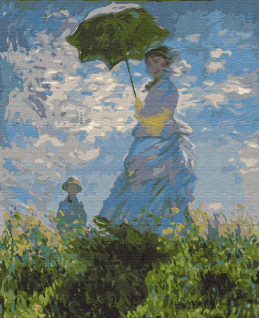 Maalaa numeroin Paint by numbers Woman with umbrella. Claude Monet