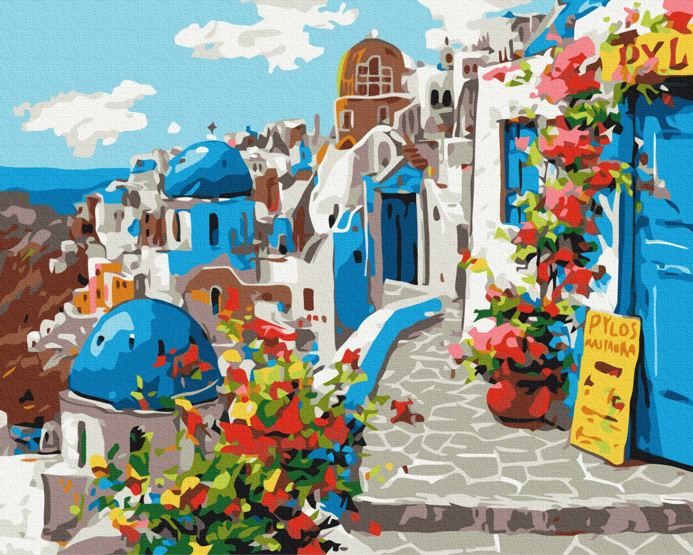 Maalaa numeroin Paint by numbers Summer Santorini