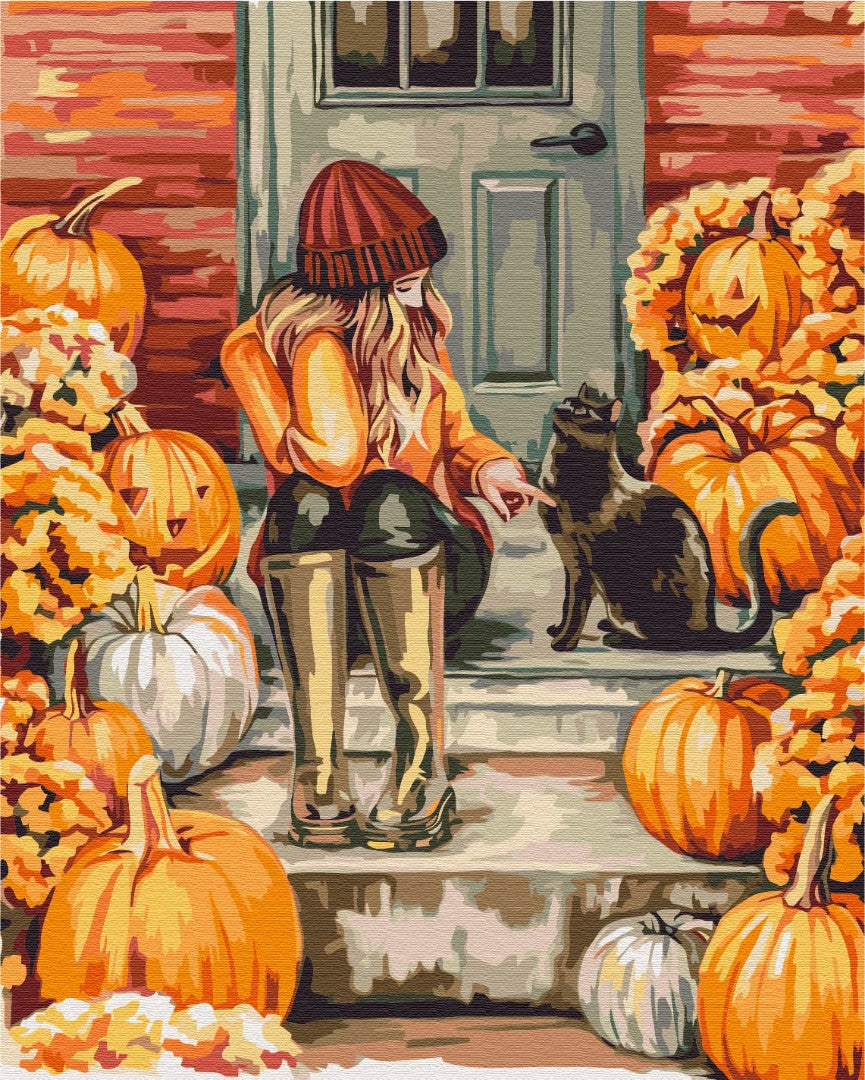 Maalaa numeroin Paint by numbers Autumn on the doorstep
