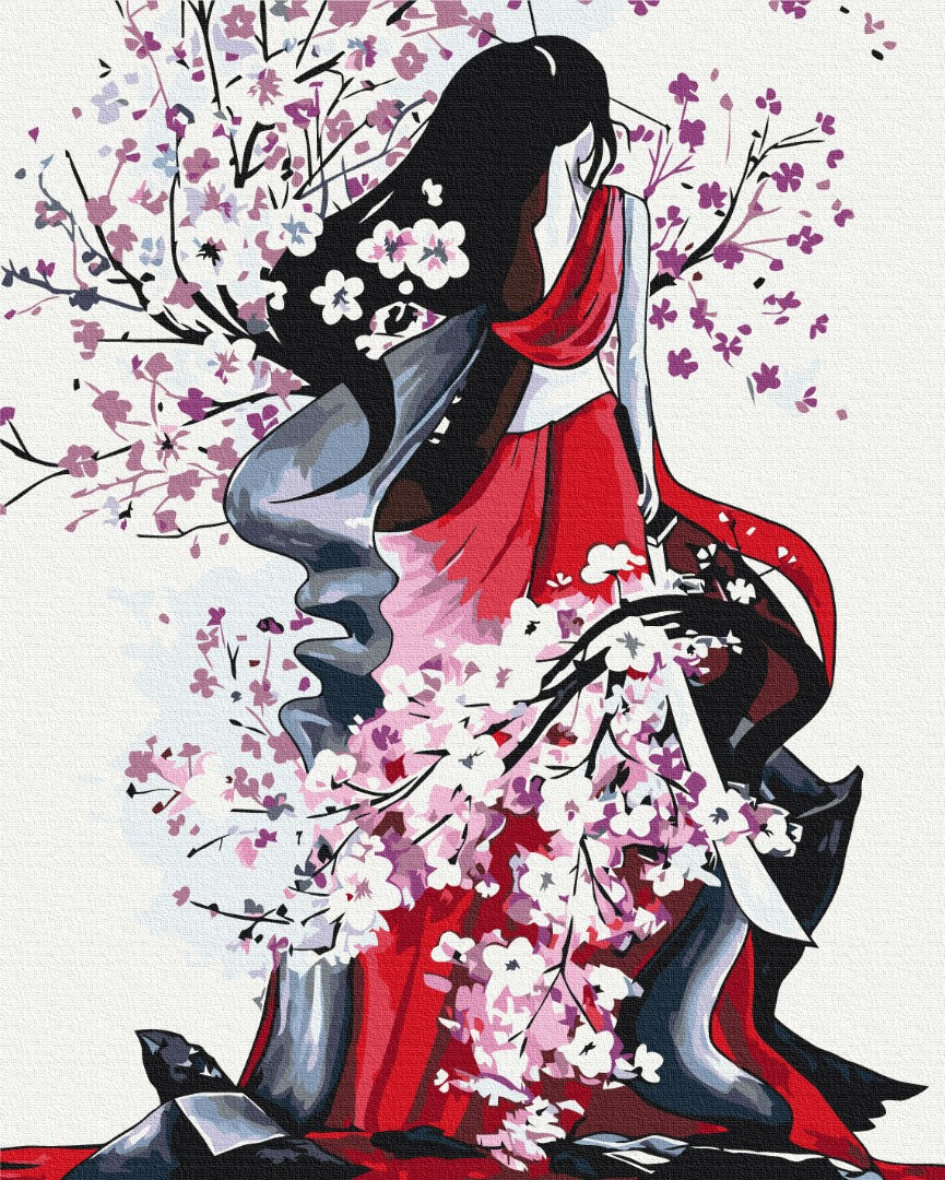 Maalaa numeroin Paint by numbers Sakura power © Yana Biluhina