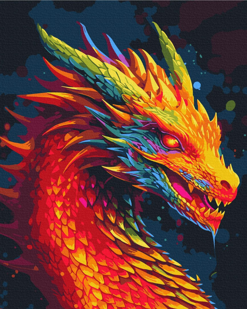 Maalaa numeroin Paint by numbers Neon dragon