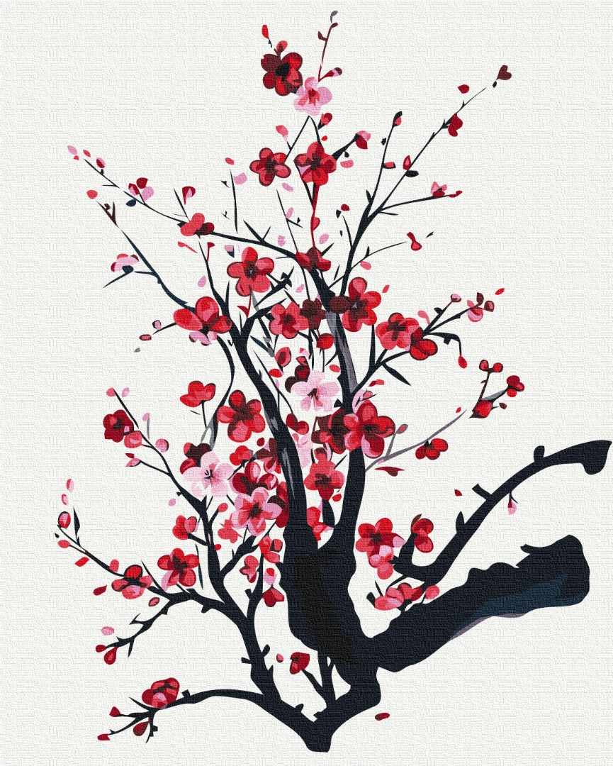 Maalaa numeroin Paint by numbers Sakura branch © Yana Biluhina