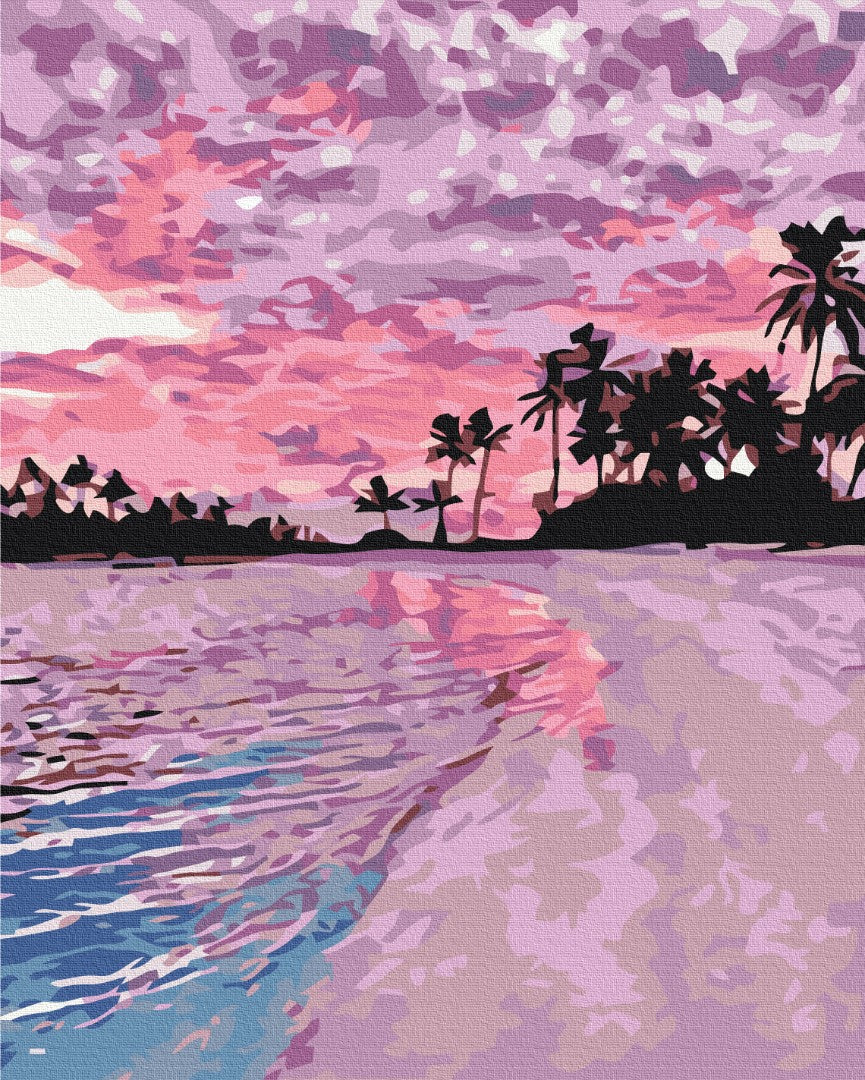 Maalaa numeroin Paint by numbers Pink sunset